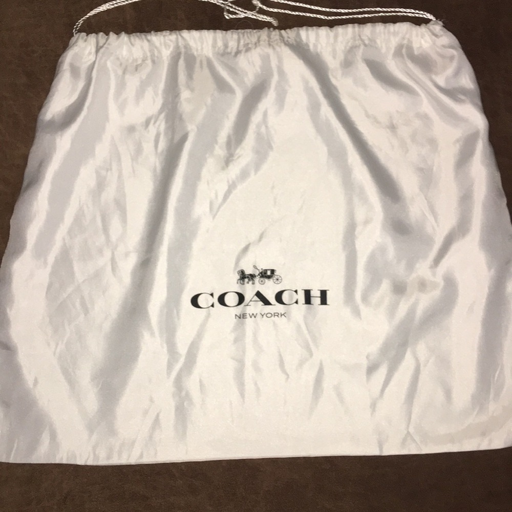 Coach White Large Cinch Close Dust Bag
